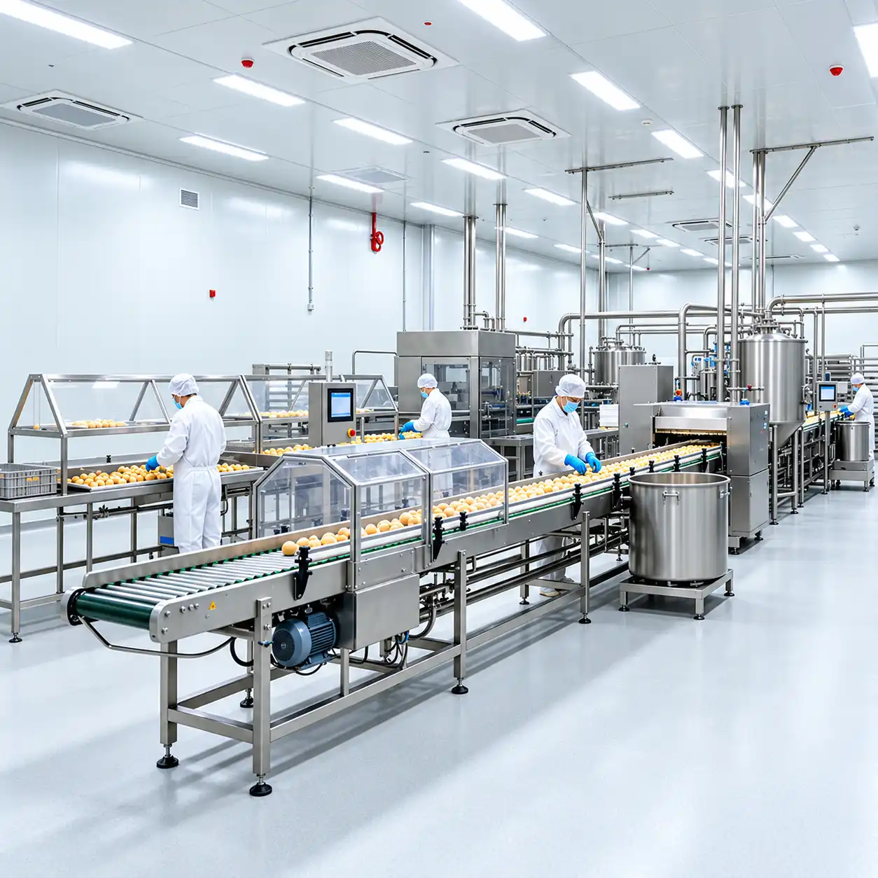 Compressed air system for food processing factory
